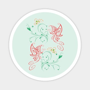 Butterflies and flowers Magnet